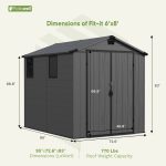 Patiowell 6x8 ft Plastic Storage Shed with Vents and Windows, Dark Gray - Image 3