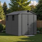 Patiowell 6x8 ft Plastic Storage Shed with Vents and Windows, Dark Gray - Image 8