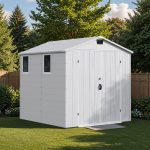 Patiowell 6x8 ft Plastic Storage Shed with Vents and Windows, Gray - Image 8