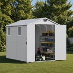 Patiowell 6x8 ft Plastic Storage Shed with Vents and Windows, Gray - Image 2