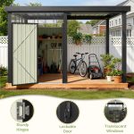 6x8 Metal Storage Shed with 7x8 Pergola Covered Porch - Image 7