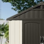 Kick-it 8x12 Plastic Storage Shed with Floor, Gray & Beige - Image 4