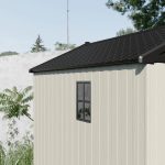Kick-it 8x10 Plastic Storage Shed with Floor and Windows, Gray & Beige - Image 14