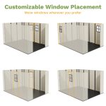 Kick-it 8x10 Plastic Storage Shed with Floor and Windows, Gray & Beige - Image 4