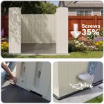 Kick-it 8x10 Plastic Storage Shed with Floor and Windows, Gray & Beige - Image 10