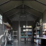 Kick-it 8x10 Plastic Storage Shed with Floor, Brown - Image 12