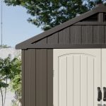 Kick-it 8x12 Plastic Storage Shed with Floor, Brown - Image 9
