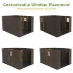 Kick-it 8x10 Plastic Storage Shed with Floor, Brown - Image 4