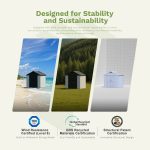 Kick-it 8x10 Plastic Storage Shed with Floor, Brown - Image 11