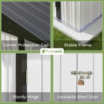 Patiowell 8x6 Metal Shed with Peak Roof (White) - Image 4