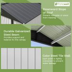 Patiowell 8x6 Metal Shed with Peak Roof (White) - Image 5