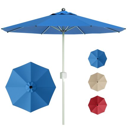 Blue 9ft Motorized Patio Umbrella with Remote