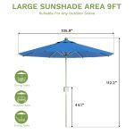 Blue 9ft Motorized Patio Umbrella with Remote - Image 3