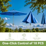 Blue 9ft Motorized Patio Umbrella with Remote - Image 9