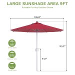 Red 9ft Motorized Patio Umbrella with Remote - Image 3