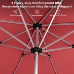 Red 9ft Motorized Patio Umbrella with Remote - Image 6