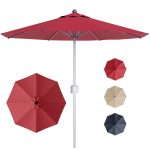 Red 9ft Motorized Patio Umbrella with Remote