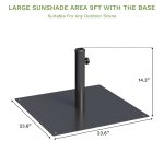 Red 9ft Patio Umbrella with Base - Image 4