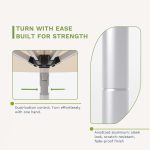 Beige 9ft Patio Umbrella Remote Control - Image 5