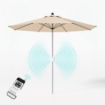 Beige 9ft Patio Umbrella with Base