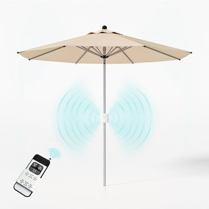 Beige 9ft Patio Umbrella with Base
