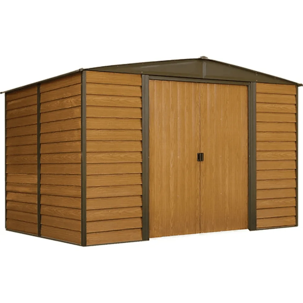 vitcher-llc-vitcher-llc-arrow-woodridge-10-ft-x-8-ft-metal-storage-shed-with-woodgrain-fin-01-20260811085250-671addf9 Arrow Woodridge 10 ft. x 8 ft. Metal Storage Shed with Woodgrain Finish