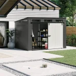 Suncast Modernist 10 ft. x 7 ft. Barn Door Resin Storage Shed - Image 2