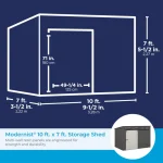 Suncast Modernist 10 ft. x 7 ft. Barn Door Resin Storage Shed - Image 5