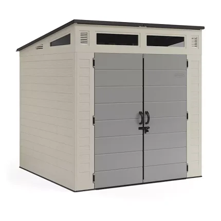 Suncast Modernist 7 x 7 ft. Resin Outdoor Storage Shed, Model BMS7780