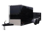 Enclosed Utility Hybrid Trailer 7' X 18' with Side Door- Lawn Mower Equipment Hauler Storage