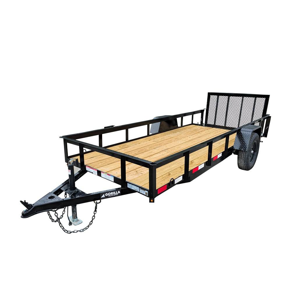 white_background_image_10_28 5x14 Dovetail Utility Trailer Powder Coated W/ Gate 3,500lb Axle - Image 1
